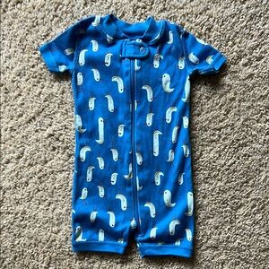 EUC Hanna Andersson Blue Seagull Onesie 3-6 months